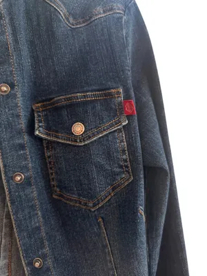 Hot Kiss Dark Indigo Denim Jean Jacket with Copper-Tone Buttons thumbnail 3