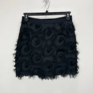 Marella Demien Mini Skirt Black Fringe High Waist Party Straight Pencil US 6 NWT thumbnail 10