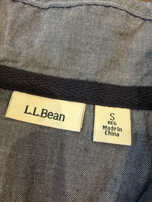 L.L. Bean Light Gray Heather Henley Pullover Size Small thumbnail 2