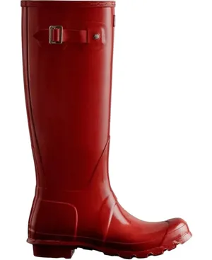 Hunter Original Tall Gloss Rain Boots Buckle Waterproof Rubber Military Red 5 thumbnail 1