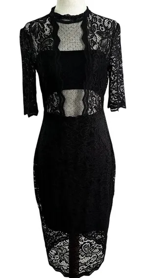 Lulus Lace Dress Women's Size Small Black Cocktail Party Date Night | 65-15 thumbnail 1