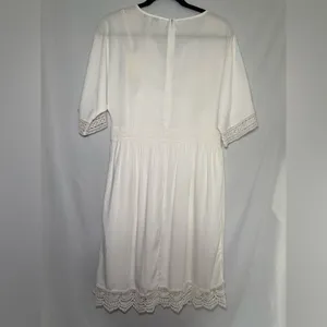 Ella Moon‎ White Embroidered Tassel Tie Boho Mini Dress Size S thumbnail 4