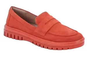 Blondo Orange Waterproof Suede Penny Loafers Lug Sole Size 5.5 M thumbnail 1