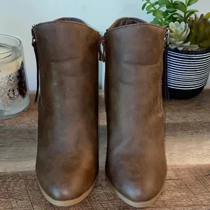 Journee Collection Heeled Ankle Booties with Dual Zippers Size 6.5 thumbnail 3