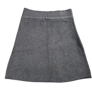 Zara Ribbed Knit‎ Skirt Women Small Grey A-Line Mini Casual Minimalist Cozy thumbnail 1