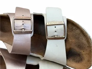 Birkenstock - Arizona Split White Rose Gold Birko-Flor Sandals Sz 39 thumbnail 3