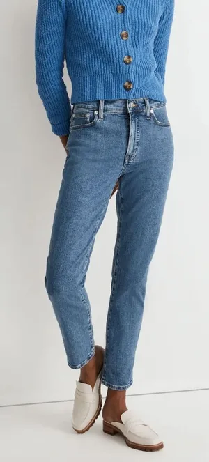 Madewell Womens The Mid-Rise Perfect Vintage Jeans Classic Blue Denim Size‎ 28 thumbnail 1