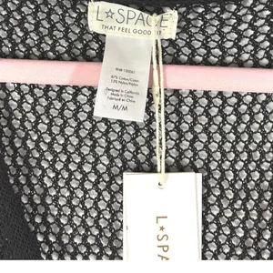 L*Space Adrift Dress Black Crochet Maxi Button Down Cover Up Medium thumbnail 4