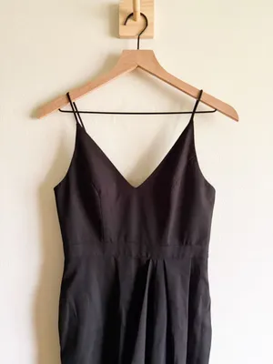 Anthropologie BHLDN Lyra V-Neck Faux Wrap Stretch Crepe Midi Dress Size 2 thumbnail 4