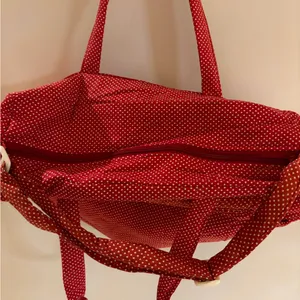 Handmade Red Polka Dot Women's Bag with Bunny Design.Has a plastic lining to protect.NWOT thumbnail 5