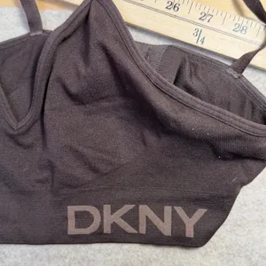 DKNY Womens Seamless Wireless Bralette Brown Logo Band Size L Adjustable‎ Straps thumbnail 3