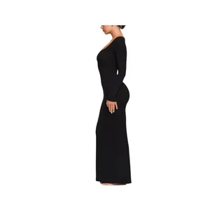 Skims Women's Solid Soft Lounge Long Sleeve Dress Onyx Size Small NWT thumbnail 3