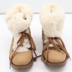 Unionbay Womens Tan Faux Fur Trim Hiker Ankle Boots Lug Sole Size 10 thumbnail 3