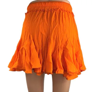Gab & Kate Olivaceous Orange Elastic Waist Flowy Flare Mini A-Line Skirt Size S thumbnail 3
