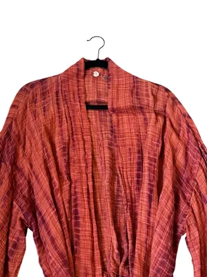 Free People FP One Sasha Kimono Gauze Belted Cardigan Boho Hippie Coral Purple thumbnail 3