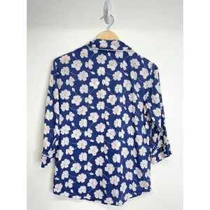 Lauren Ralph Lauren Pajama‎ Shirt Floral Small Blue/Pink Collared thumbnail 3