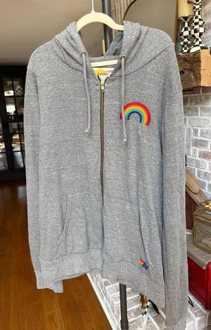 Aviator Nation Rainbow Embroidery rainbow graphic zip up women's xxl thumbnail 1
