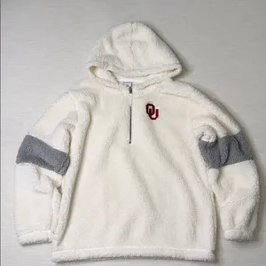 Women's Oklahoma Sooners sherpa hoodie with a quarter-zip thumbnail 1