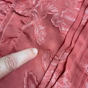 Leith floral blouse sheer ruffle pleated front keyhole‎ back coquette FLAWS thumbnail 14