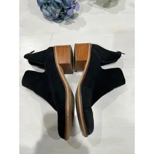 Steve Madden Suede Booties Block Heel Ankle‎ Boots Black Zipper Size?7.5 thumbnail 5