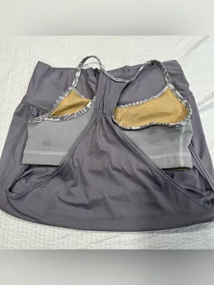 Lululemon gray tank top with built in bra women 4 thumbnail 2
