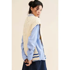 Anthropologie Callahan Viv Mock Neck Cable Knit Sweater Vest Size S thumbnail 2