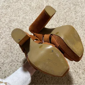 Dark Orange Suede Jessica Simpson Harlow Heels thumbnail 4
