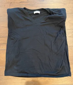Aritzia Babaton Padded Shoulders V-Neck in Black Top XS C27-089 thumbnail 1