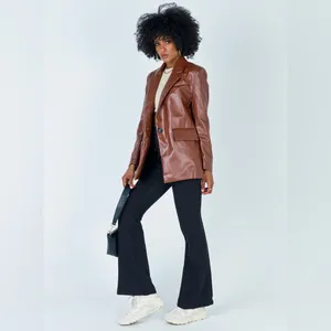 Princess Polly Jocelyn Faux Leather Blazer in Brown Size XS/S New with tag thumbnail 5