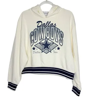 Champion NFL Dallas Cowboys Cream Sports Hoodie NWT Womens Large **Flaw thumbnail 1