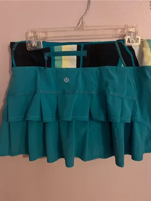 lululemon athletica Teal Athletic Skirt with Striped Waistband thumbnail 2
