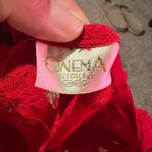 Red Lace Babydoll Lingerie with Bow Accent thumbnail 2