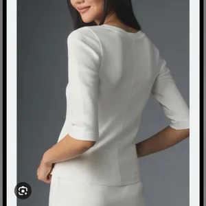 Maeve x Anthropologie White Zip Front Scoop Neck Top Size Medium. thumbnail 2