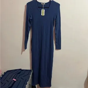 Marine layer Lexi Rib Long Sleeve Midi Dress size xs Double line thumbnail 3