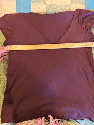 Brandy Melville Burgundy Deep V Neck Tee One Size Cotton Y2K Soft Basic Top Wear thumbnail 4
