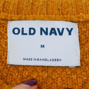 Old Navy Womens Wool Blend Cable Knit Crewneck Pullover Sweater Size M Gold Cozy thumbnail 5
