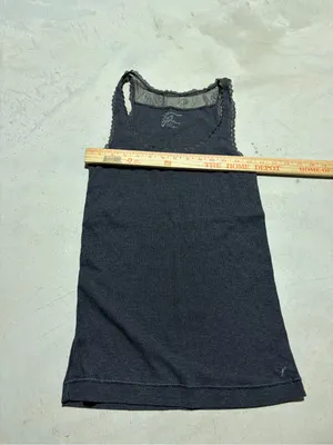 American Eagle y2K Women's gray Lace-Trim Tank Top large thumbnail 2
