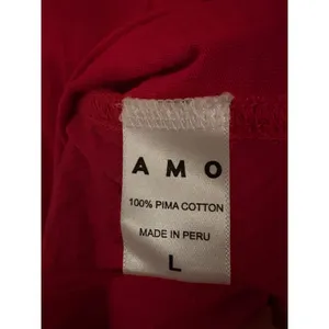 AMO Pink Pima Cotton Scoop Neck Sleeveless Tank Top Size L Magenta Slub Knit thumbnail 3