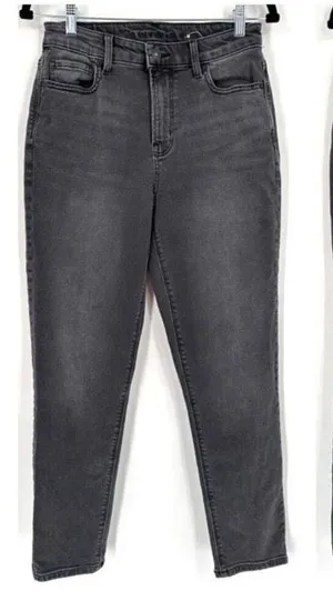 American Eagle Charcoal Gray Super Hi Rise Mom‎ Jeans Size 4 thumbnail 1