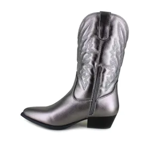 Portland Boot Company Womens Boots Size 8WC Gunmetal Metallic Olympia Western thumbnail 3