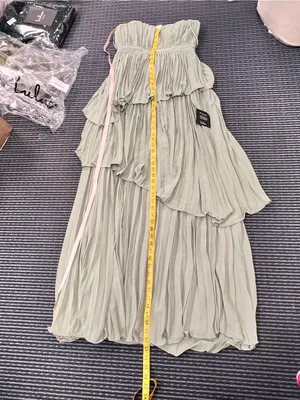 Jehona Sage Brush Pleated Tiered Maxi Dress thumbnail 9