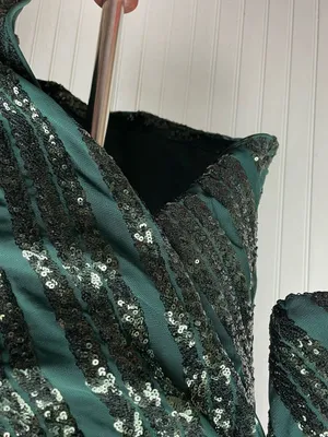 Lulus Rendezvous With You Emerald Green Sequin One-Shoulder Bodycon Dress Large thumbnail 14