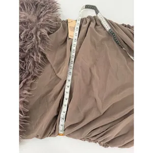 PrettyLittleThing Plus Taupe Faux Shearling Bardot Ruched Mini Dress 26 NWT Club thumbnail 9
