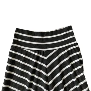 AB Studio gray and white stripe maxi skirt stretchy flowy women’s size small thumbnail 5