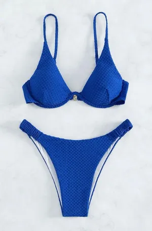 SheIn blue swimsuit set thumbnail 1
