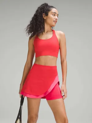 Lululemon Asymmetrical Layered High Rise Tennis Skirt Skort Pink Orange 2 thumbnail 2