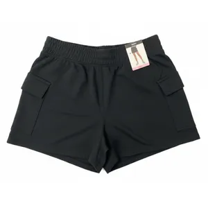 DKNY Womens Cargo Shorts Size L Black French Terry High Rise Pull On Comfort thumbnail 2