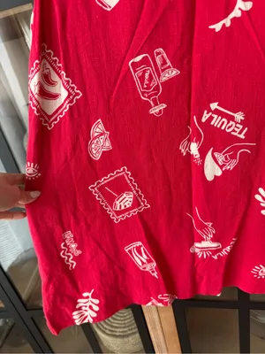 Paper heart tequila shift dress linen roundneck pockets doodles anthropologie thumbnail 10