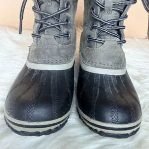 Sorel Slimpack II Lace Waterproof Winter Boots in Quarry Grey and Black Size 6 thumbnail 4