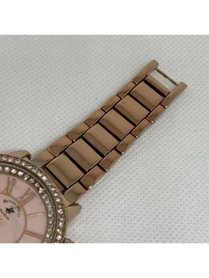 Beverly Hills polo club women’s watch rose gold tone rhinestones 40mm 6” running thumbnail 4